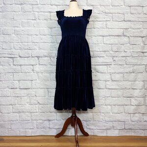 Few Moda New York Indigo Velvet Tiered Dress